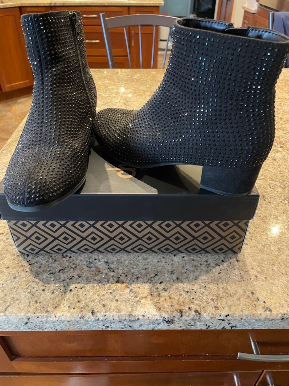 Art Class Black Girls' Rhinestone Ankle Boots